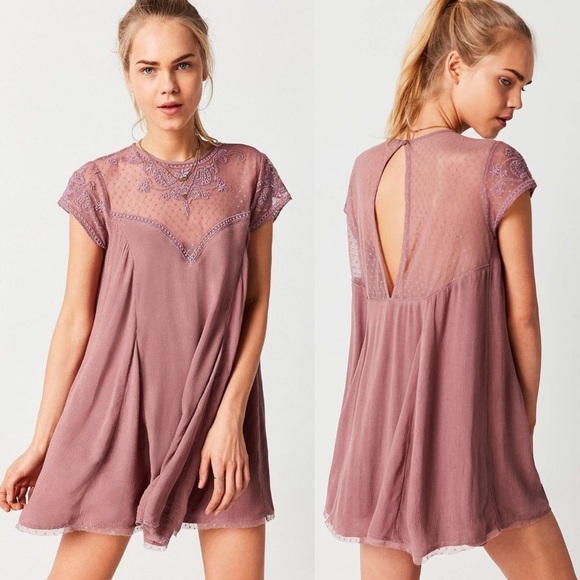 Kimchi Blue Dresses & Skirts - UO Kimchi Blue Pink Lily Embellished Trapeze Dress